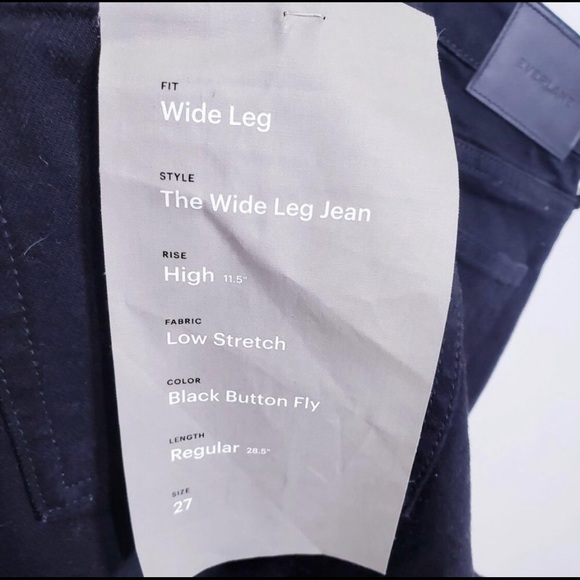 NWT Everlane High Waist Black Wide Leg Jeans 27 - Picture 4 of 5